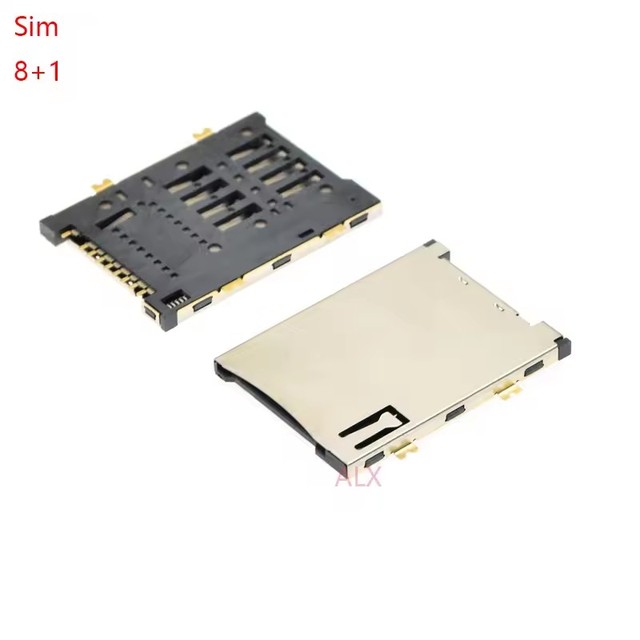Sim Card Socket 8 + 1P 9 Pin Sim Card Holder Selft Push Type Connector For Tablet PC Router Tray Reader Module Slot