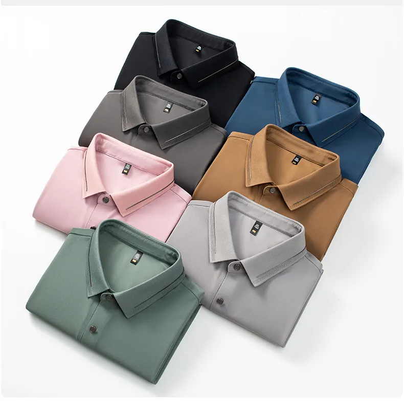 RTS Men's Summer Wear New Look Refreshing And Breathable Polyamide Spandex Best Quality Business POLO Shirt For Men