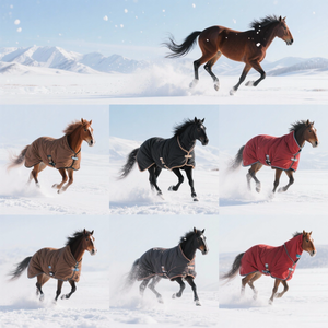 工厂北极舒适重量级1680d马冬季道岔地毯-深海军，带毛绒羊毛 - Product Image 2