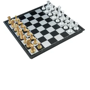 金条国际象棋和飞棋孩子们玩棋盘套装游戏