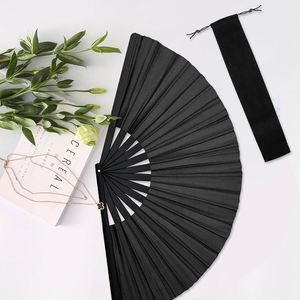 Abanico Plegable de Plástico Personalizado para Publicidad Empresarial, Abanico Portátil para Danza Kung Fu, Abanicos Plegables Grandes de 13 Pulgadas con Bolsa - Product Image 4