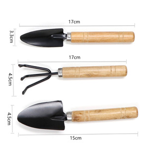 Ensemble d'outils de jardinage Basil Mini, 3 pièces, en fer, avec manche en bois, outils de jardin durables pour planter des fleurs et des plantes succulentes - Product Image 4