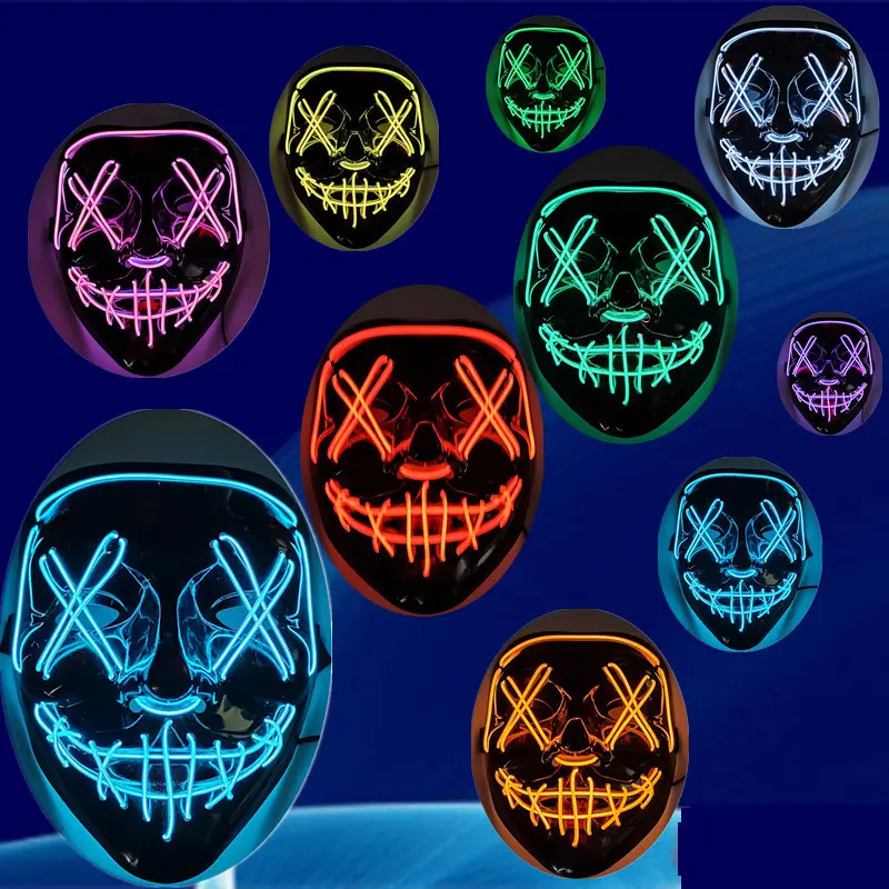 Mascara De Halloween Con Luz Led Para Festivales Cosplay Halloween Disfraces Fiestas De Mascaras Carnaval Regalo