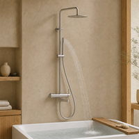 Système de douche mural sans plomb OEM en gros, directement de l'usine, ensemble de douche pluie en acier inoxydable, robinet de baignoire pour hôtel