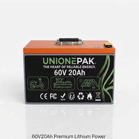 Batterie au lithium LiFePO4 60V 20Ah pour scooter électrique, moto avec BMS intelligent, OEM ODM