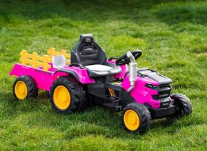 <span class=keywords><strong>Trattore</strong></span> Elettrico 12V per Bambini con Rimorchio, Auto <span class=keywords><strong>Giocattolo</strong></span> Telecomandata 2.4G per Bambini 3-8 Anni - Product Image 4