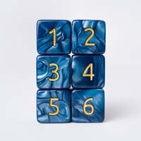 Dés en acrylique transparent de 16 mm, dés à 6 faces pour jeux de rôle, bords arrondis, dés en résine nacrée, dés de décision