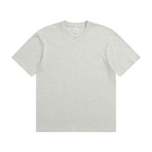 T-shirt personnalisé en coton épais 100 %, OEM ODM, coupe oversize unisexe, col rond, manches courtes, vierge, avec logo - Product Image 3