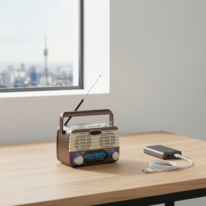 Altoparlante BT Portatile Retrò con <span class=keywords><strong>Radio</strong></span> FM AM SW a Tre Bande, <span class=keywords><strong>Design</strong></span> <span class=keywords><strong>Vintage</strong></span> per Uso Domestico e Intrattenimento Quotidiano - Product Image 6