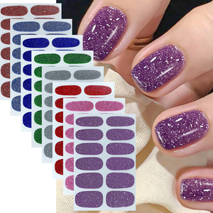 Autocollants d'Ongles 3D Personnalisés Usine Rouge Net Couleur Unie DIY Fille Transfrontalière Étanche OEM Poudre d'Oignon Autocollants d'Affirmation pour Ongles - Product Image 1