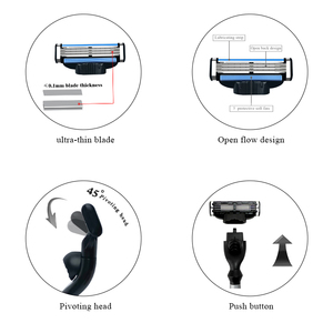 Rasoir pour hommes en acier inoxydable de haute qualité avec système de 3 lames soudées par points, idéal pour la maison et les salons de coiffure - Product Image 3
