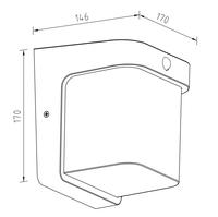 Lámpara de Pared LED con Sensor de Movimiento Cuadrado de Material PC PW1703-E27-PIR -S, Portalámparas E27, Lámpara de Pared con Sensor de Movimiento para Exteriores