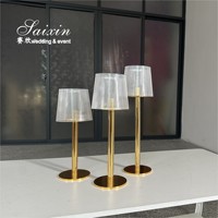 Hot Sale Hochzeit Mittelstücke 3 Stück Set Lampen schirme Kerzenhalter Gold Kerzenhalter
