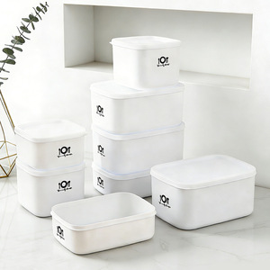 Cajas de almacenamiento de alimentos para refrigerador, cajas de plástico para envasado de alimentos, cajas de almacenamiento para refrigerador con tapa transparente - Product Image 2