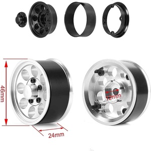 Jante de roues Beadlock en métal 1.55 pouces personnalisée pour voiture sur chenilles 1/10 RC D90 TF2 <span class=keywords><strong>Tamiya</strong></span> CC01 CC02 LC70 LC80 pièces de mise à niveau (argent) - Product Image 4