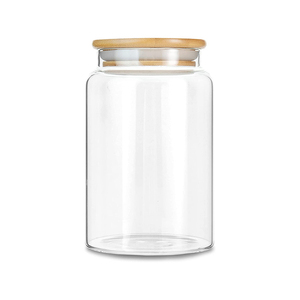 30oz rõ ràng thủy tinh borosilicate lưu trữ Canister chủ với kín tre Nắp Borosilicate lọ thủy tinh hỗ trợ tùy biến - Product Image 2