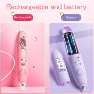 Meilleures ventes de papeterie : Gommes à effacer <span class=keywords><strong>électrique</strong></span>s automatiques fantaisie pour étudiants, avec 10 gommes de rechange - Product Image 2