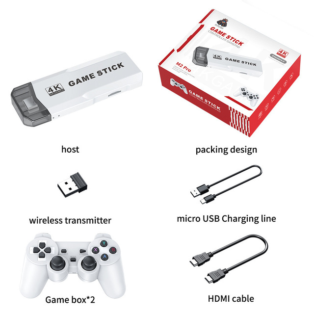 M2 Pro Game Stick 4K hd 20000 Games Retro Nostalgic Game Console Original 2.4G Dual Wireless Handle Video Gaming Sticks Consola