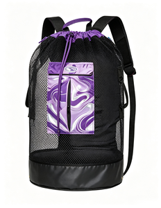 Custom Mesh <b>Drawstring</b> <b>Backpack</b> Large Capacity Diving Bag Waterproof PVC Bottom Dry Pocket Outdoor Beach Swimming <b>Backpack</b> - Product Image 4