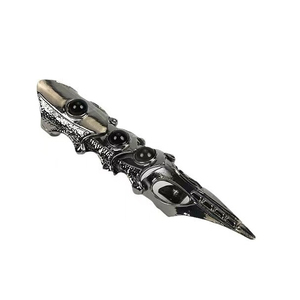 Hot Sale <span class=keywords><strong>Punk</strong></span> <span class=keywords><strong>Gothic</strong></span> Vintage Stijl Cluster Zwarte Parel Legering Ringen Sieraden voor Vrouwen Mannen Bruiloft Verlovingsfeest Cadeau - Product Image 3