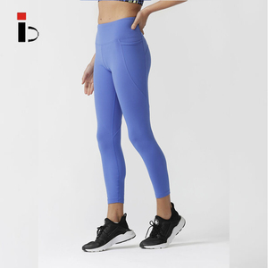 Baby Blue Side Pocket High Supportive Women Ankle-Length Yoga Leggings With Pocket - Product Image 5