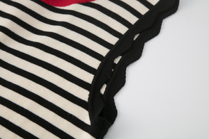 Fabricant de robes maxi en maille à col rond en lyocell pour femmes, coupe ajustée, à rayures françaises, sur mesure OEM/ODM - Product Image 4