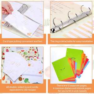 Carnet de recettes de <span class=keywords><strong>cuisine</strong></span> mignon 2026, classeur à 3 anneaux, carnet de notes, journal, classeur à feuilles mobiles, planificateur de repas, classeur de recettes - Product Image 4