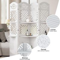 Pembatas Ruangan Kayu Lipat Modern dengan 4 Panel Desain Multifungsi Buatan Tangan Partisi Opak untuk Ruang Tamu & Kamar Tidur