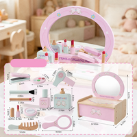 Table de maquillage en bois pour enfants, jeu d'imitation, salon de beauté, jouet de maquillage, jeu de rôle, motricité fine, jouet éducatif Montessori, cadeau pour filles