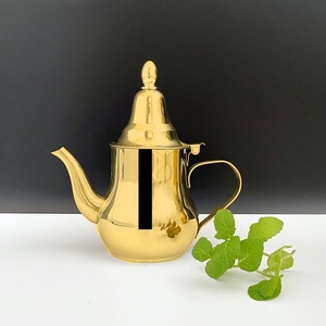 Cafetera Árabe de Acero Inoxidable Dorado Martillado, Tetera Marroquí - Product Image 5