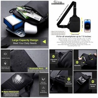 Sac bandoulière personnalisé en nylon, petit sac de sport, mini sac à bandoulière décontracté, sac de téléphone étanche, sac banane de poitrine pour voyage, sport et course à pied