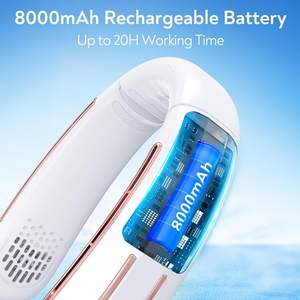 พัดลมคล้องคอแบบพกพาขนาดเล็ก ขายส่ง ชาร์จซ้ำได้ ดีไซน์ไร้ใบพัด เงียบ ปรับระดับได้ ใช้แขวนได้ ใช้ได้ทั้งบนโต๊ะและนอกสถานที่ รุ่นสาม - Product Image 4