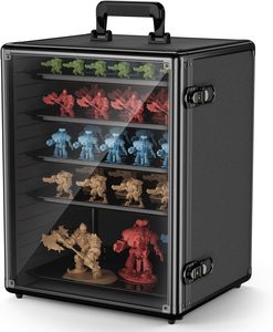 Étui de transport <span class=keywords><strong>pour</strong></span> miniatures, grande capacité, vitrine de rangement <span class=keywords><strong>pour</strong></span> miniatures et objets de collection, avec 5 plateaux, vitrine <span class=keywords><strong>pour</strong></span> figurines - Product Image 1