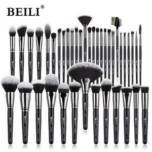 BEILI brushes for make up custom logo Black pinceaux maquillage professionnel 40pcs full makeup brush set high quality