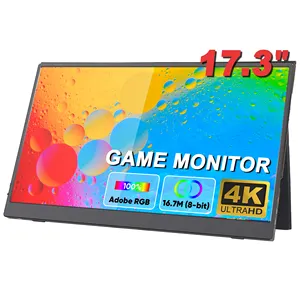 17,3 polegadas 4K Monitor Portátil UHD FreeSync 100% Adobe RGB USB-C HDR IPS 500 lêndeas Brilho Dual Speakers Monitor LCD para Laptop