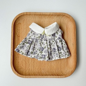 Robe de poupée en coton à imprimé floral, col blanc, 17 cm, robe de style occidental pour poupées en peluche - Product Image 4