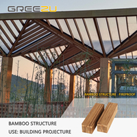 Vigas de Techo Laminadas de Madera de Bambú Resistentes para Exteriores, Estructuras Largas para la Construcción de Viviendas
