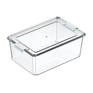 Kitchen <b>Refrigerator</b> Fruit Storage <b>Container</b> With Lid Stackable Drainage Design Large Capacity For Fresh Produce - Product Image 4
