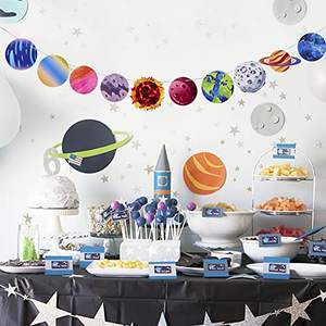 SUNBEAUTY Système solaire planète bannière premier <span class=keywords><strong>voyage</strong></span> autour du <span class=keywords><strong>soleil</strong></span> décorations d'anniversaire décorations de fête d'anniversaire de l'espace extra-atmosphérique - Product Image 1