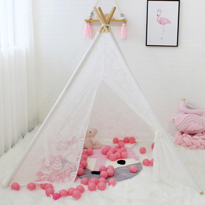 En gros haute qualité blanc dentelle enfants fête <span class=keywords><strong>tipi</strong></span> <span class=keywords><strong>lit</strong></span> enfants bébé tente indienne - Product Image 2