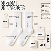 Chaussettes de sport côtelées personnalisées avec logo et texte, respirantes, décontractées, avec étiquettes et emballages personnalisés, OEM ODM, faible MOQ, vierges
