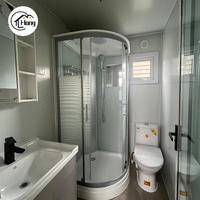 Maison préfabriquée en conteneur extensible personnalisée de 20 pieds ou 40 pieds avec salle de bain, villa, studio de jardin préfabriqué, maison portable, maison modulaire