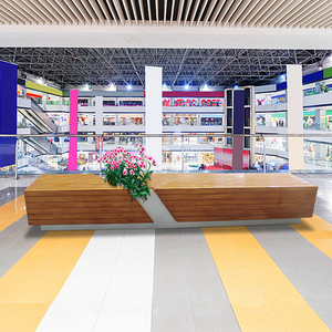 Y061 Wooden Long <b>Bench</b> Art Decor Flower Pot Chair Modern Patio Beauty Salon air Port Recliner Public Leisure Waiting Chairs - Product Image 2