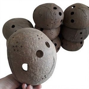 Handmade Hanging Coconut Shell Rustic Scented Round <b>Plant</b> Planter <b>Pot</b> with Holes Natural Coir Decor - Product Image 1