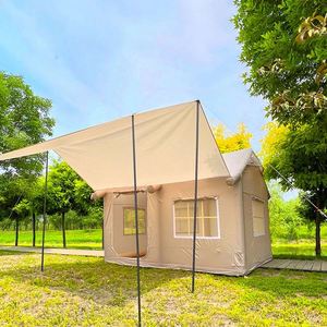 Gran lujo aluminio doble, capa 150D 1 dormitorio 1 sala de estar 8 personas familia Camping al aire libre impermeable tienda inflable/ - Product Image 1