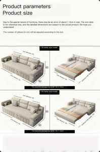 Divano Letto Moderno Multifunzione Pieghevole per Soggiorno, Uso Domestico e Commerciale - Product Image 5