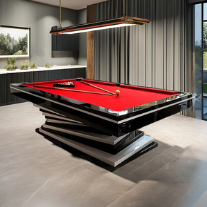 Table de <span class=keywords><strong>billard</strong></span> de 9 pieds en bois massif de haute qualité et bon marché, avec des poches en cuir véritable, personnalisable - Style <span class=keywords><strong>américain</strong></span> d'intérieur - Product Image 1