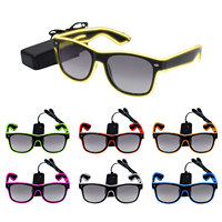 Lunettes de soleil unisexes lumineuses à fil néon EL pour fêtes et événements, idéales pour les soirées lumineuses et les fêtes.