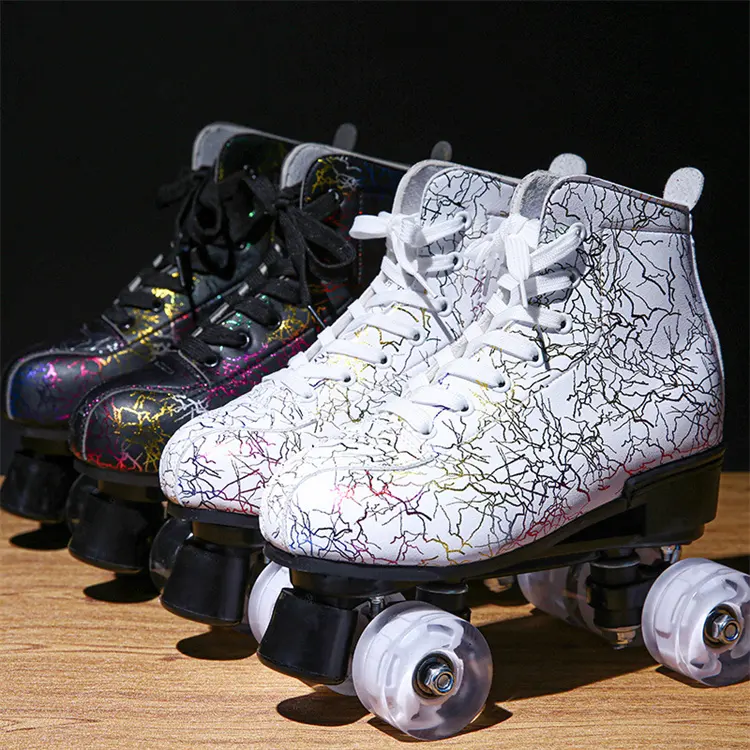 Çin toplu Rollerskate çocuklar paten paten yanıp sönen 4 tekerlekler Inline paten ayakkabı paten Cuatro Ruedas elektrikli