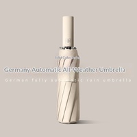 Parapluie promotionnel unisexe pliable à trois volets, entièrement automatique, 12 baleines, double usage (soleil/pluie), protection UV, en stock, vente en gros